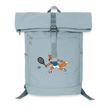 Fox Jannik Mascot playing tennis  - Laptop Backpack - ice blue - Front