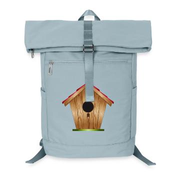 schönes Vogelhäuschen aus Holz mit schrägem Dach - Laptop-Rucksack  - Eisblau - Vorne