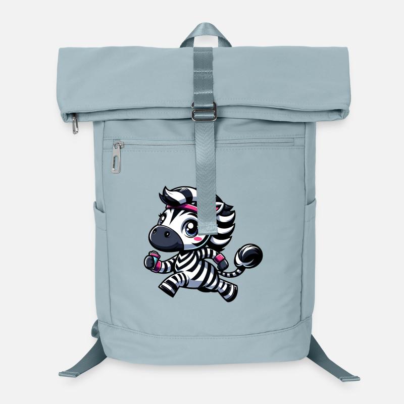 Zebra Jogger Cartoon Sport Marathon Running Laptop Backpack