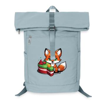 Kleiner Fuchs mit Geburtstagskuchen - Laptop-Rucksack  - Eisblau - Vorne