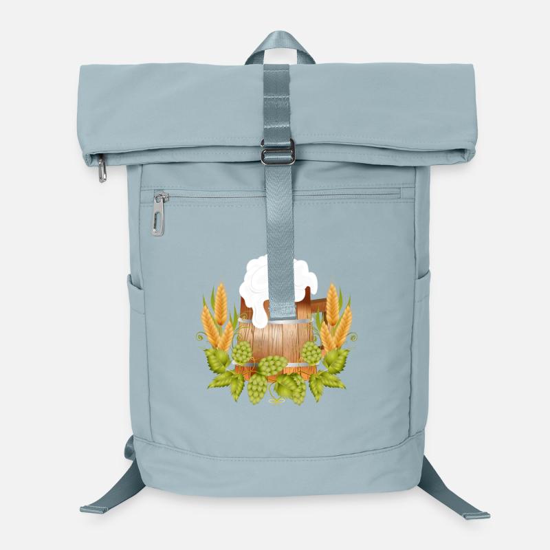 Rustic beer mug in wood look with hops & malt Laptop Backpack