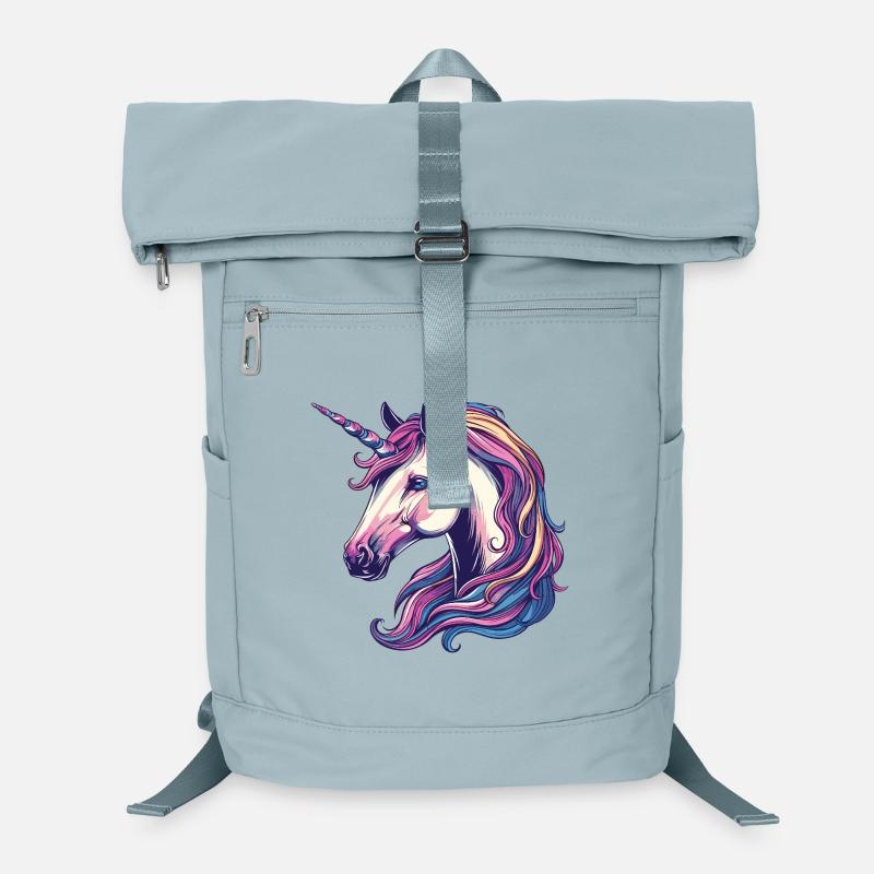Fantasie Einhorn mit Regenbogenmähne Laptop-Rucksack 