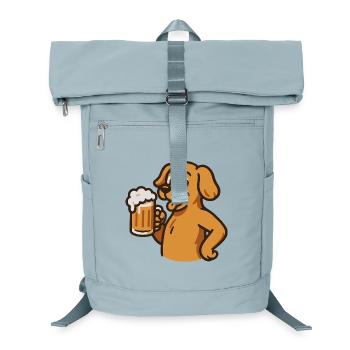 Drôle de chien avec motif de verre à bière - Sac à dos ordinateur - bleu glacier - Devant