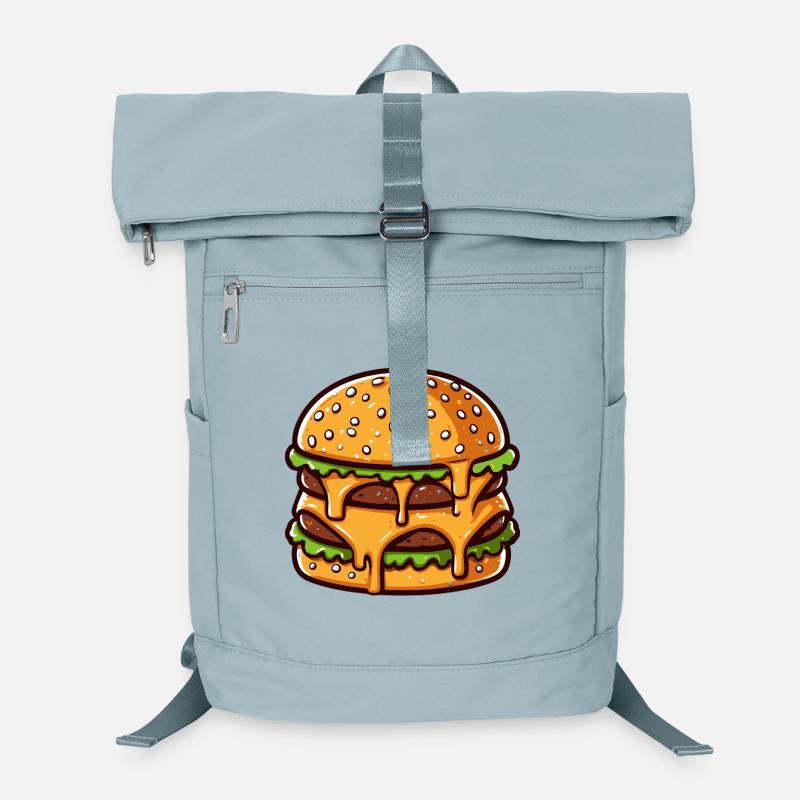 Burger Double Fromage Débordant Cartoon Sac à dos ordinateur