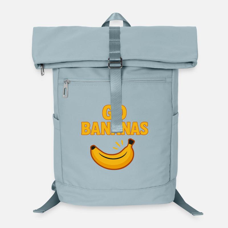 Go Bananas - Design de banane amusant - Sac à dos ordinateur - bleu glacier