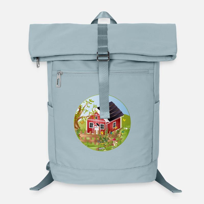 Small red house with idyllic garden Laptop Backpack