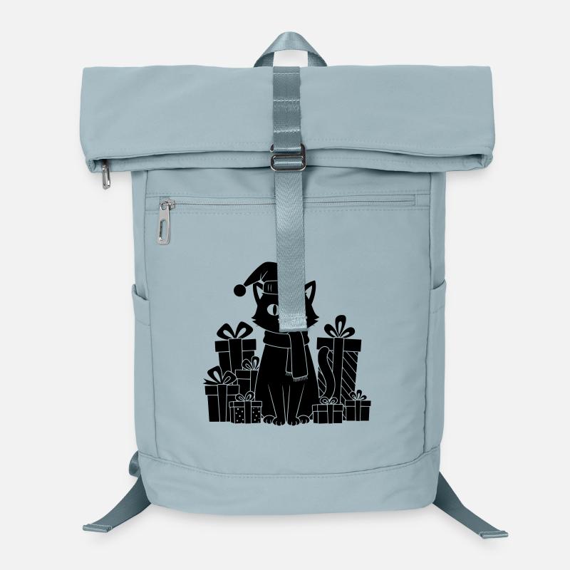 Weihnachtskatze zwischen Geschenken Laptop-Rucksack 