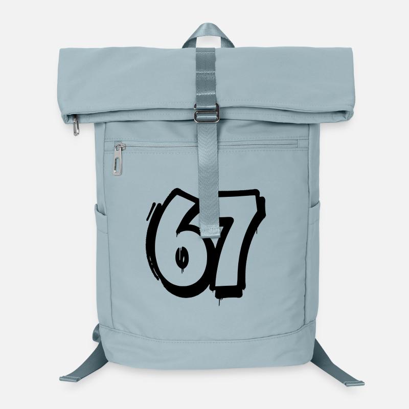 Comic Number 67 – Bold Black and White Outline Laptop Backpack