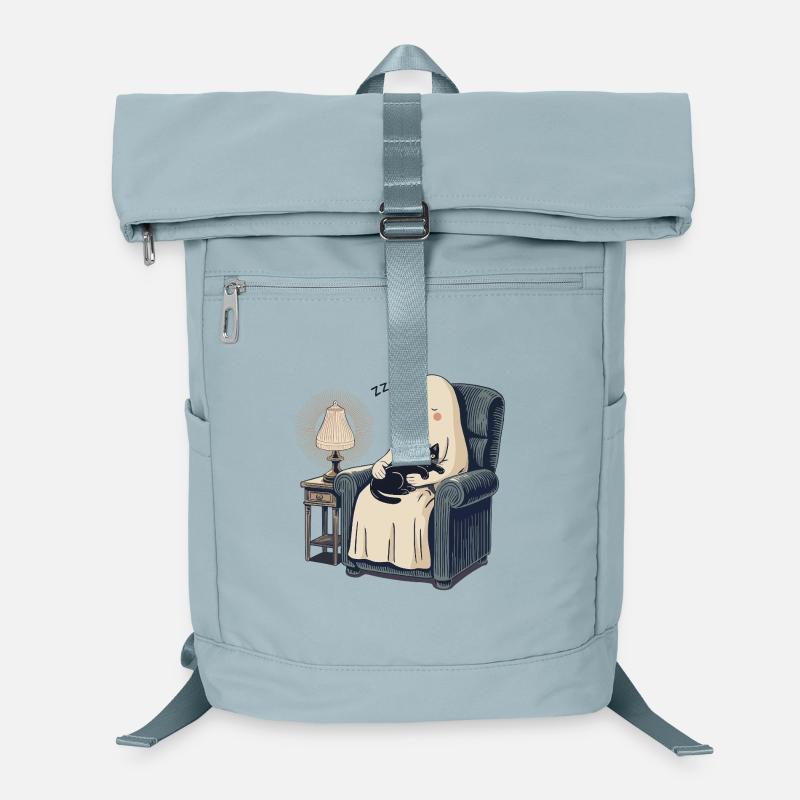 Fantôme du Chat du Vide endormi - Chat noir douillet et effrayant Sac à dos ordinateur