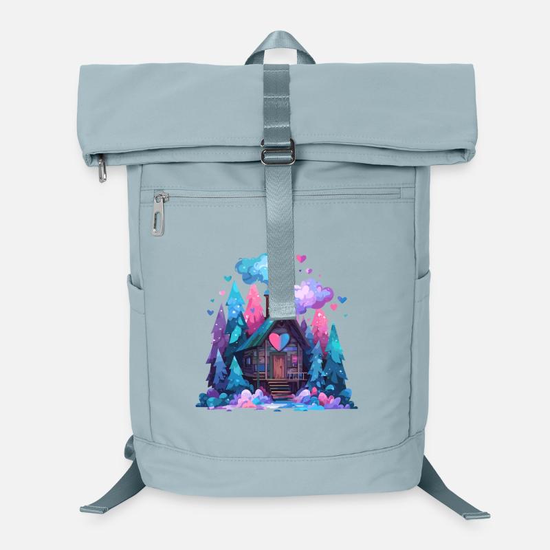 Chambre du Cœur Hutte Forêt Forêt Arc-en-ciel - Sac à dos ordinateur - bleu glacier