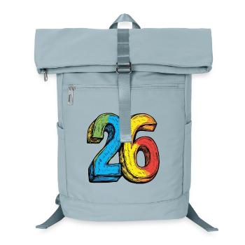 26 Zahl Bunt - Laptop-Rucksack  - Eisblau - Vorne