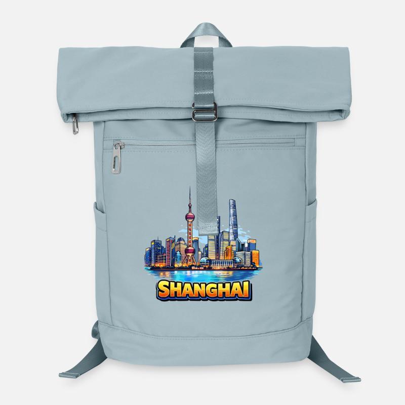 Illustration de la silhouette de Shanghai Sac à dos ordinateur