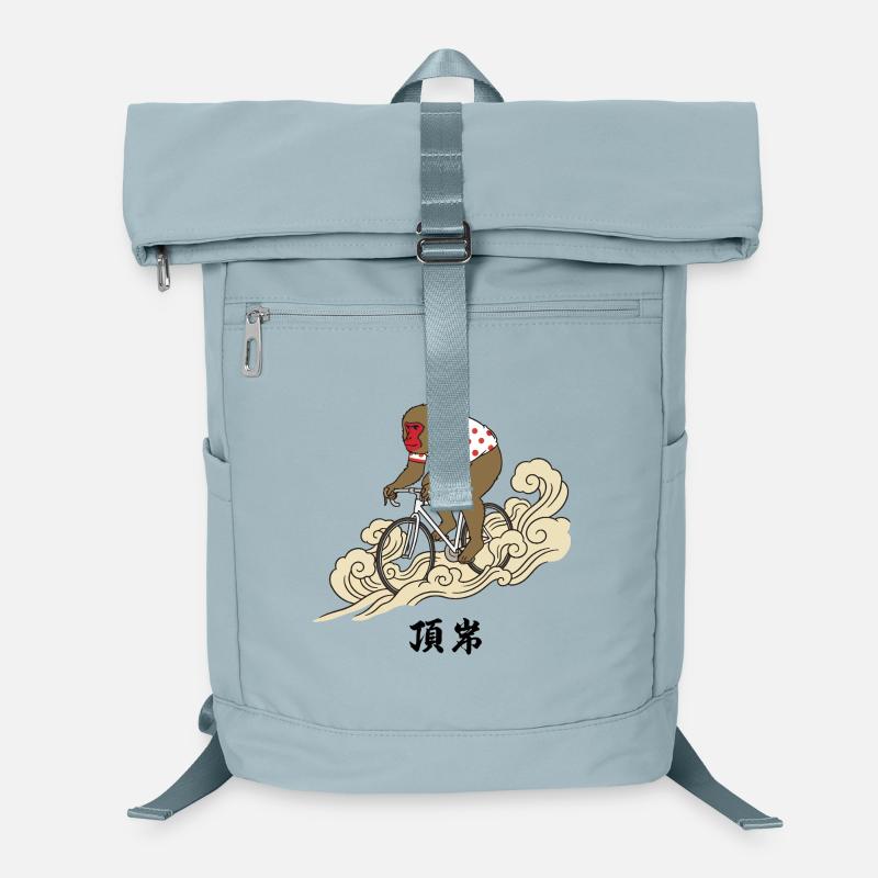 KOM Monkey Cyclist on Cresting Waves Laptop Backpack