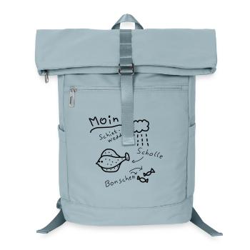moin norddeutsch typisch plattdeutsch - Laptop-Rucksack  - Eisblau - Vorne