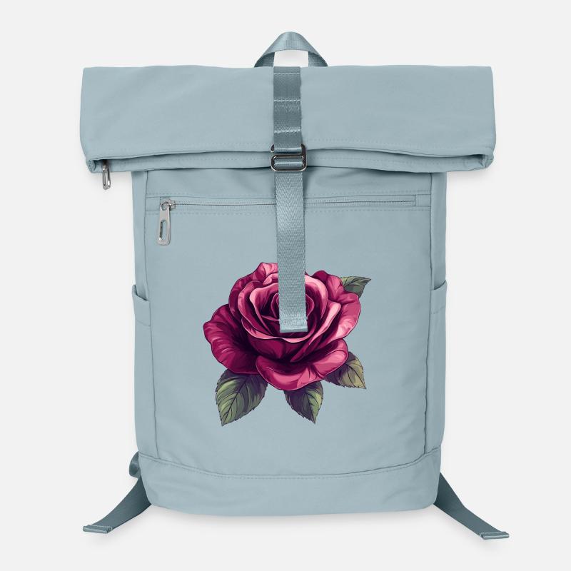 Dunkelrose Blütenillustration Laptop-Rucksack 