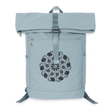 Shell Mandala black and white - Laptop Backpack - ice blue - Front