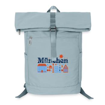 München Skyline Illustration Farbige Stadt - Laptop-Rucksack  - Eisblau - Vorne