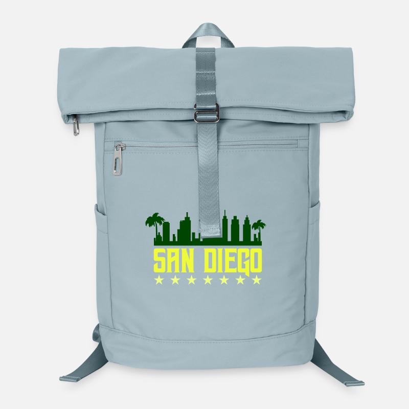 San Diego Skyline Jaune néon Sac à dos ordinateur