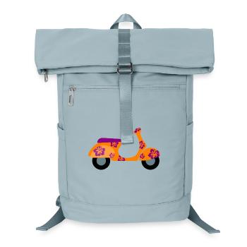 Scooter Hawaii Hibiscus Holiday Retro Fan Fun Vintage - Laptop Backpack - ice blue - Front