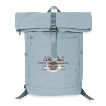 Natürlich Kaffee Spruch Shirt - Laptop-Rucksack  - Eisblau - Vorne