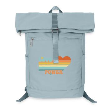 Love Power - Retro 60's 70's Love Heart - Laptop-Rucksack  - Eisblau - Vorne
