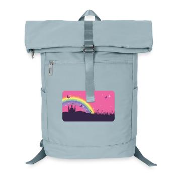 Château de conte de fées avec arc-en-ciel et étoiles - Sac à dos ordinateur - bleu glacier - Devant
