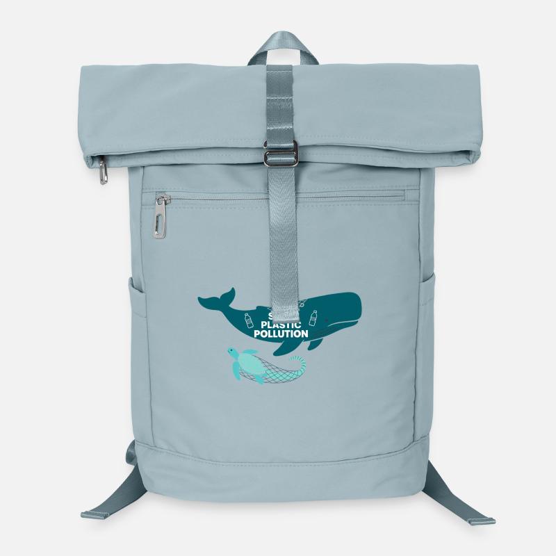 Stop Plastic Pollution, whale and turtle Laptop Backpack