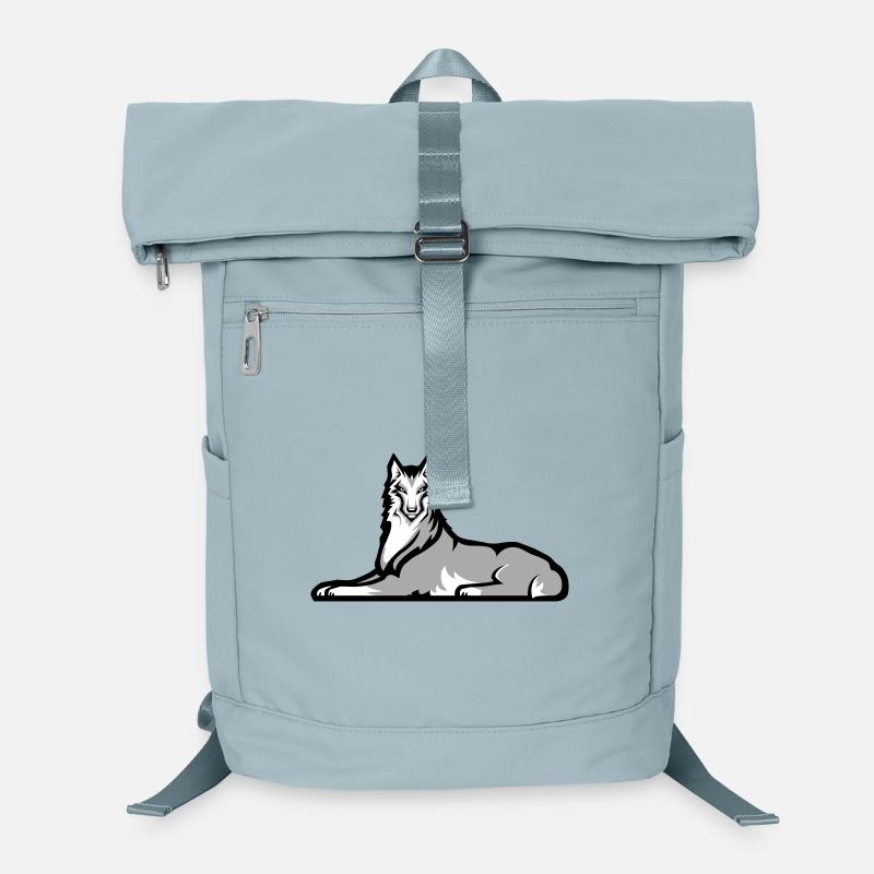 Loup solitaire tchétchène Sac à dos ordinateur