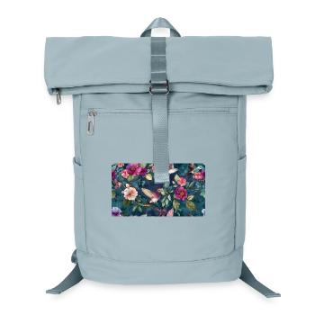 Fleurs de colibri tropical en bleu nuit - Sac à dos ordinateur - bleu glacier - Devant