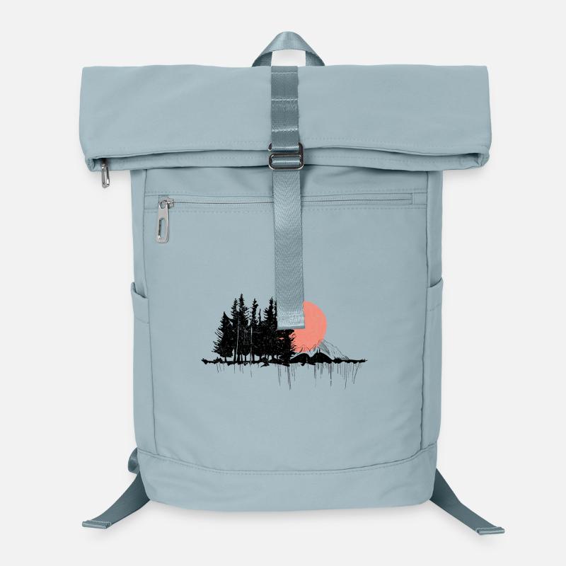 Conception de silhouette de forêt nocturne Sac à dos ordinateur