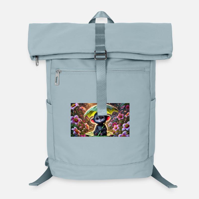 Kleines Äffchen unter einem leuchtenden Regenschirm Laptop-Rucksack 