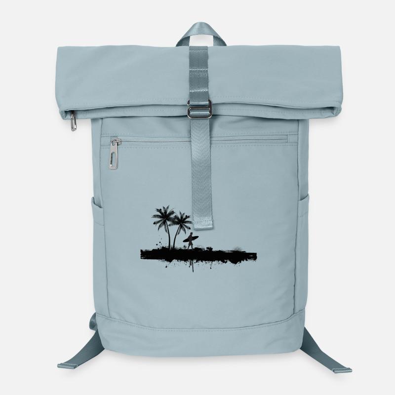 Palmenstrand Silhouette Surfer Laptop-Rucksack 