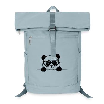 Panda mit Herzbrille Cartoon Stil - Laptop-Rucksack  - Eisblau - Vorne