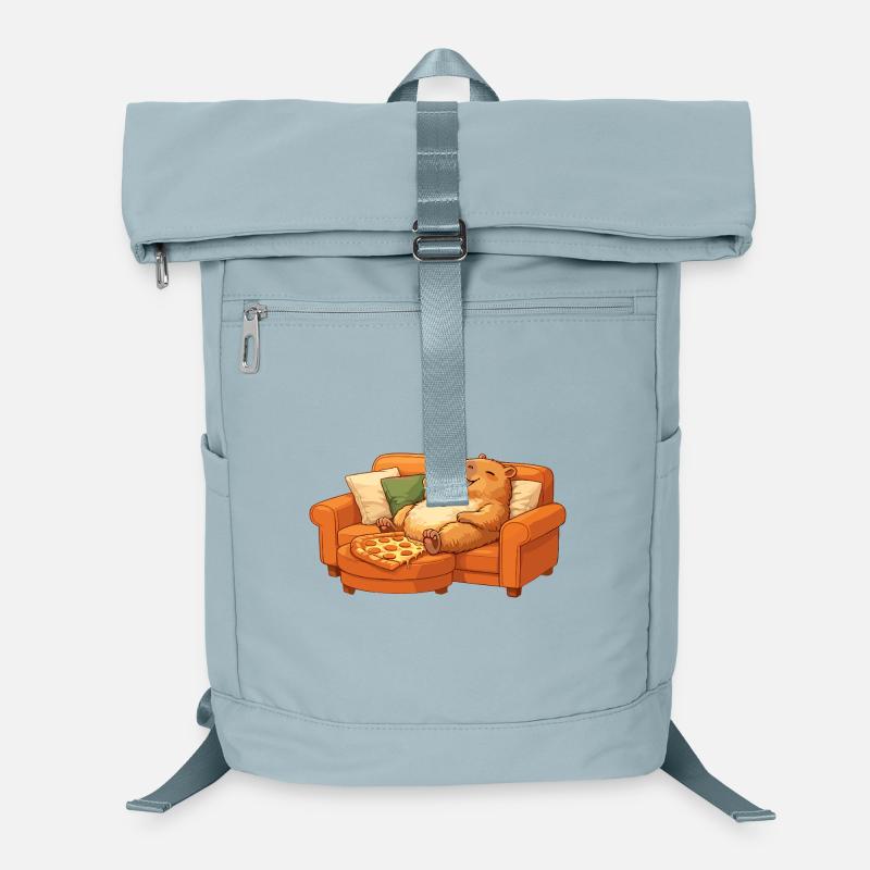 Capybara Sofa Pizza Relaxed Relax Motif Laptop Backpack