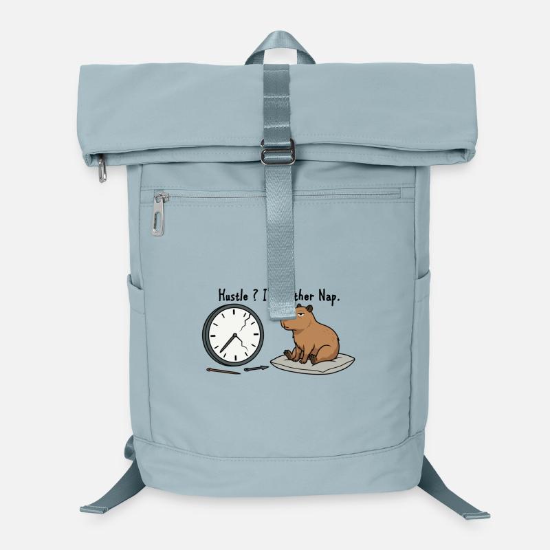 Capybara Nap Humor Broken Clock Laptop Backpack