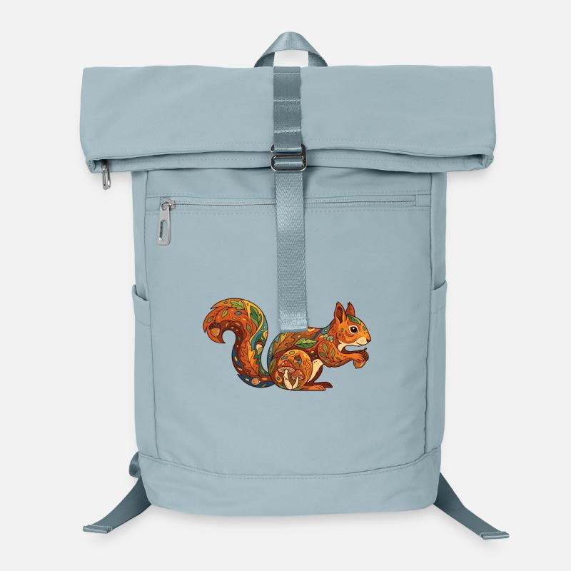 Autumnal Squirrel Pattern Forest Life Nature Laptop Backpack