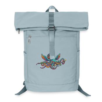 Bunter Steampunk Octopus mit Flügeln Fantasiewesen - Laptop-Rucksack  - Eisblau - Vorne