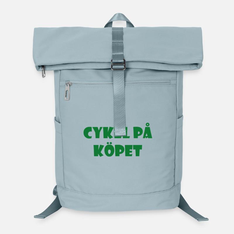 Bicycle in the Bargain – Text Design - Laptop Backpack - ice blue