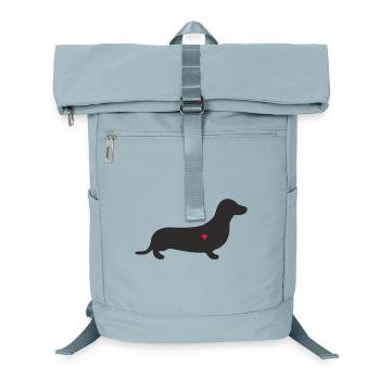 Dackel Herz Silhouette - Laptop-Rucksack  - Eisblau - Vorne