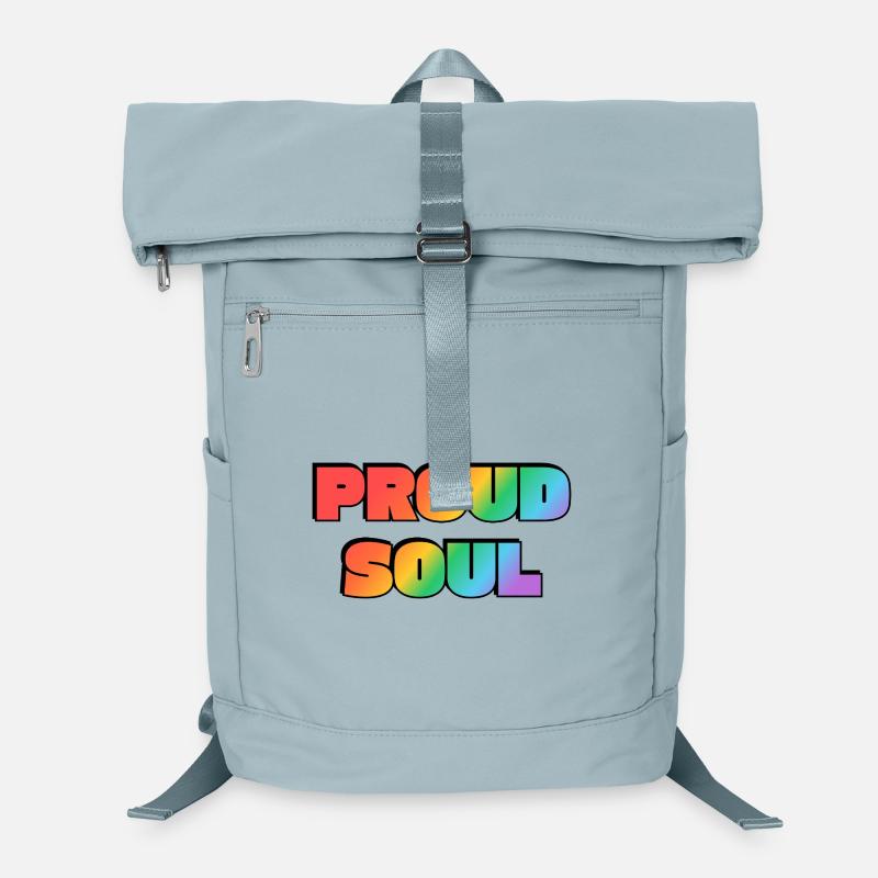 Proud Soul Rainbow Bold Typography Gay Pride Laptop Backpack