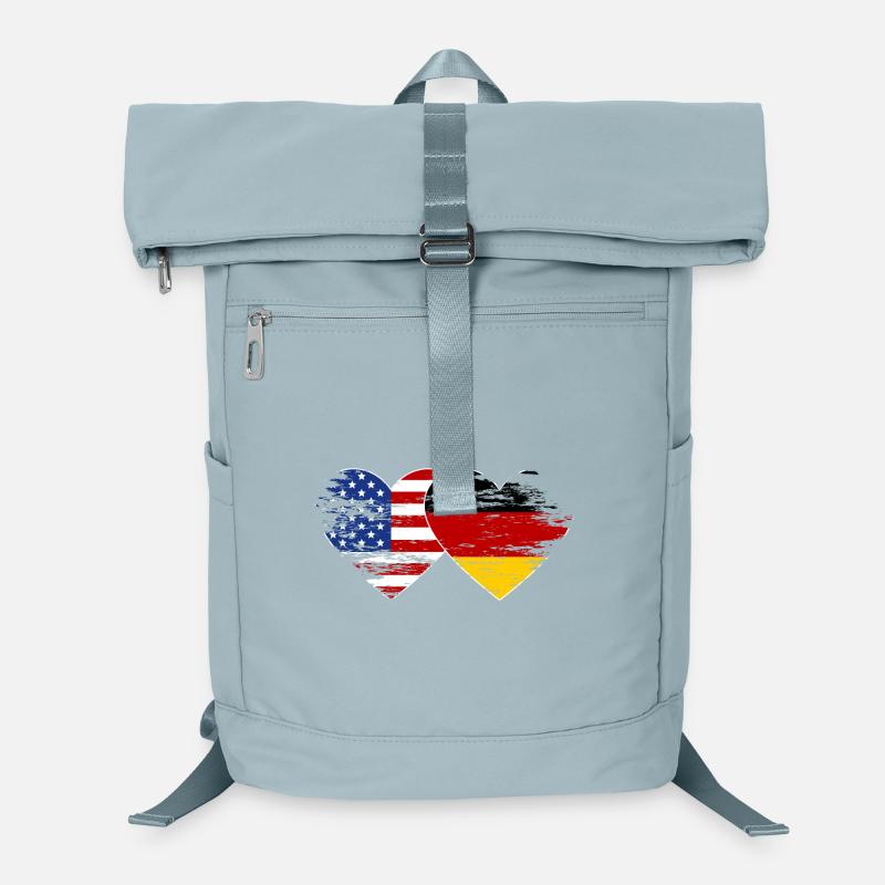 États-Unis, Allemagne, Drapeau, coeur utilisé Sac à dos ordinateur