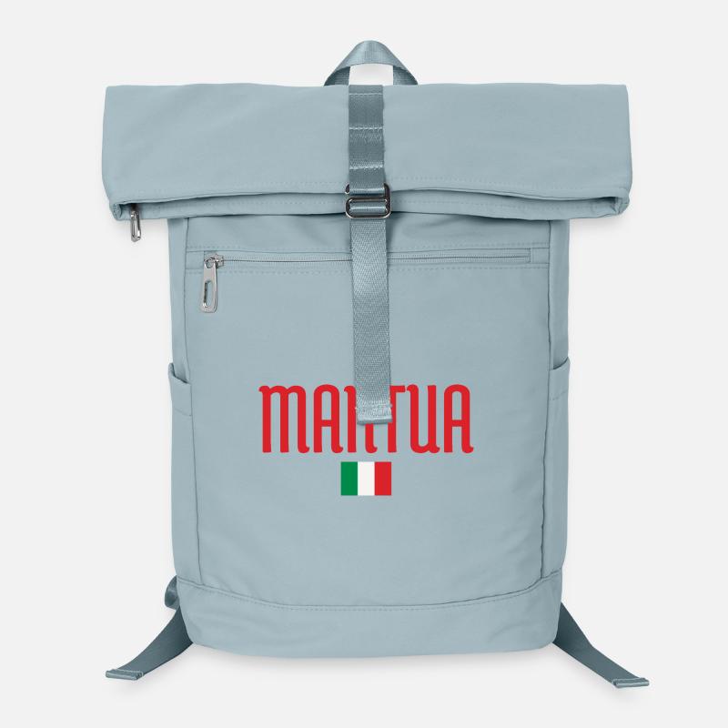 Drapeau de Mantoue-Italien Typographie audacieuse inspirée Sac à dos ordinateur