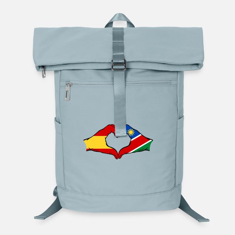 Spain Namibia Flag Hands Heart Shape Laptop Backpack