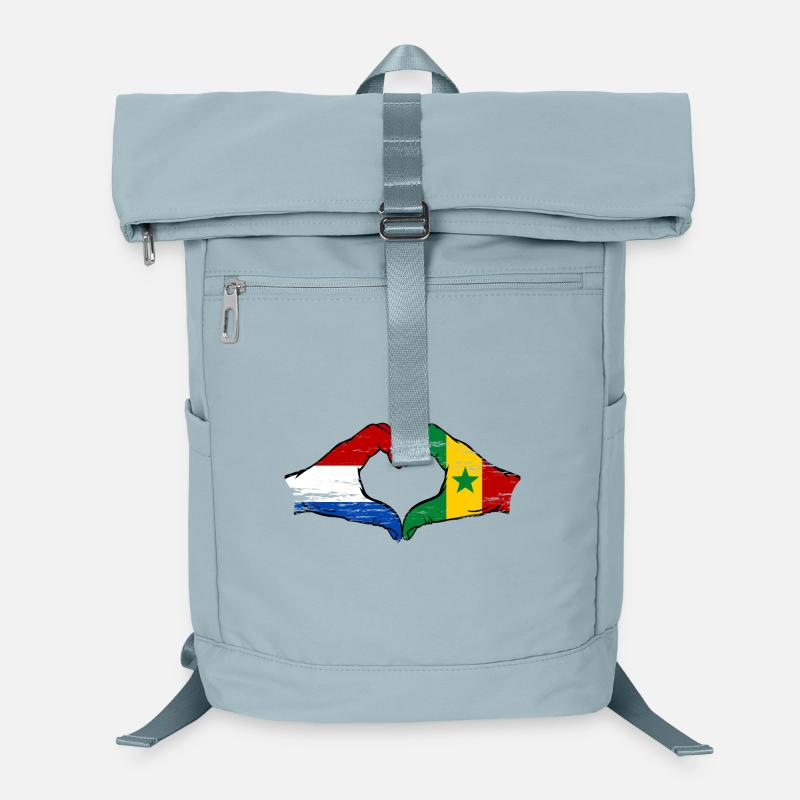 Holland Senegal Flagge Hände Herzform used Laptop-Rucksack 