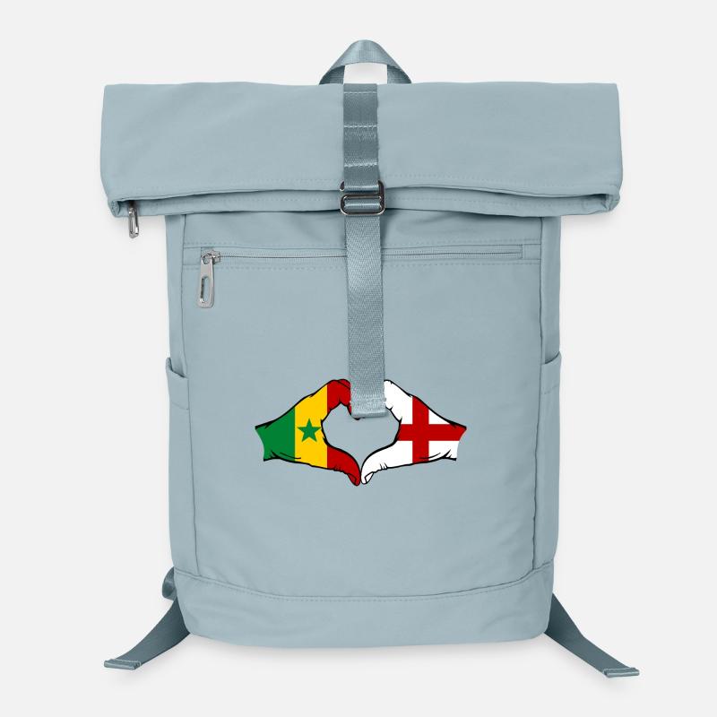 Senegal England flag hands heart shape used Laptop Backpack