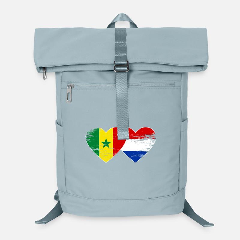 Holland Senegal Flagge Hände Herzform used Laptop-Rucksack 