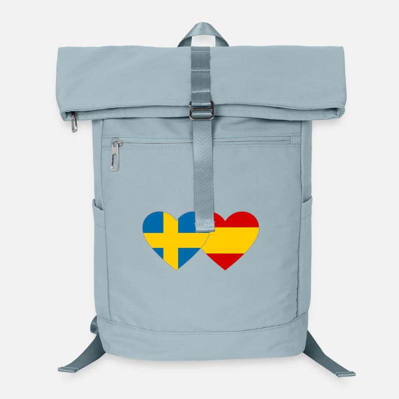 Schweden Spanien Flagge Herz Laptop-Rucksack 