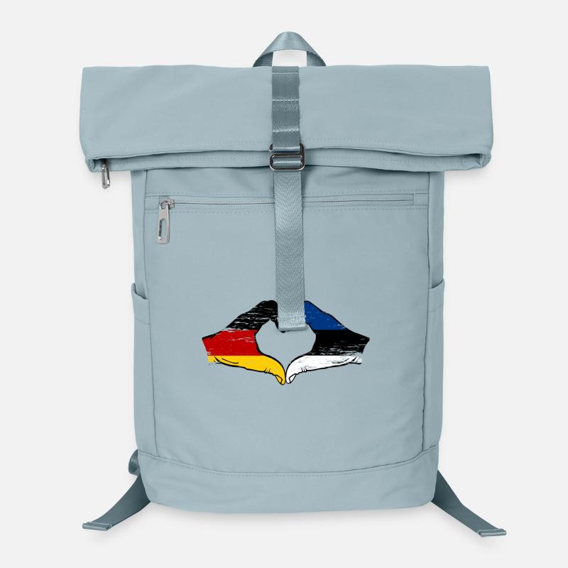 Drapeau allemand Estonie Heart utilisé - Sac à dos ordinateur - bleu glacier