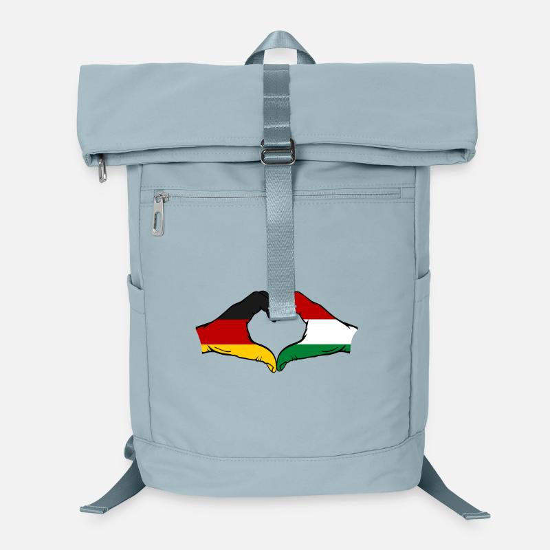Germany Hungary Flag Heart Laptop Backpack