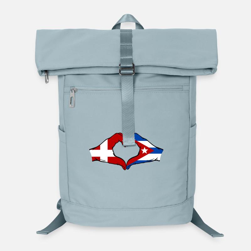 Denmark Cuba Flag Hands Heart Laptop Backpack